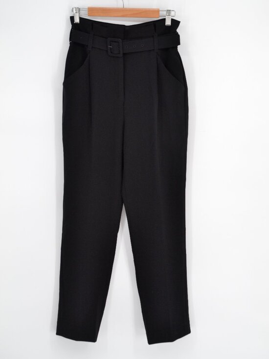 Aritzia Pants - Aritzia Babaton Encore High Rise Belted Trouser Pants Pleated Black Womens 8